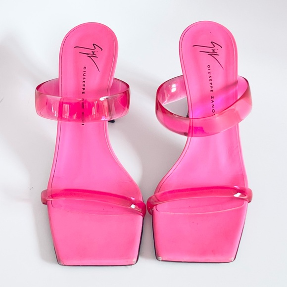 Giuseppe Zanotti Pink Flaminia Plexi Double-Strap Sandals IT36|US6 $695 - Picture 6 of 16